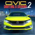 本田思域的汽车驾驶Drifting and Driving Simulator H