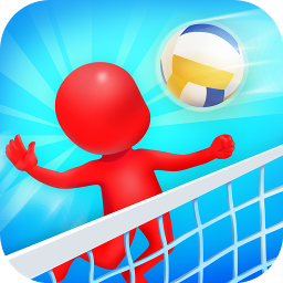 人类击打排球赛Volleyball Sports Game