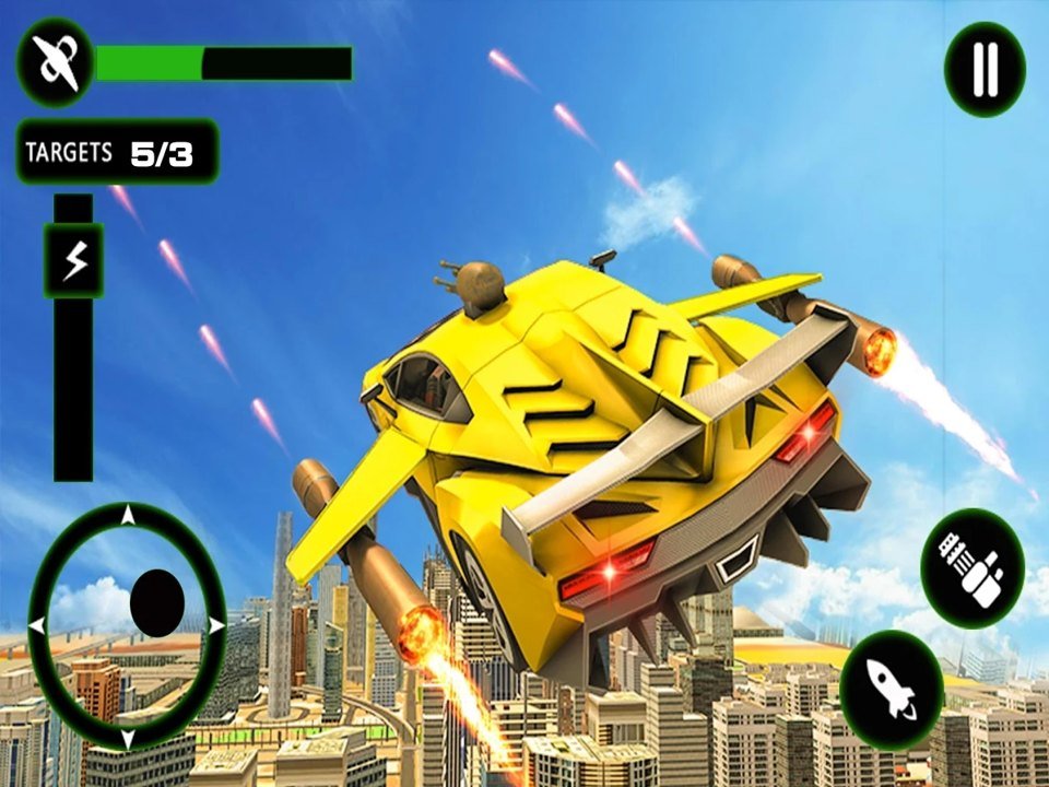 未来飞车射击汽车大战Flying Car Shooting Game